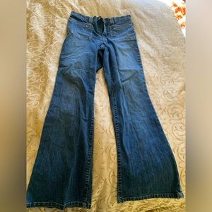 Mid waist mid wash jeans